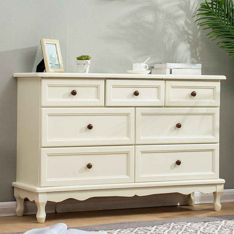 Mid-Century Modern Wood Accent Chest with Drawers Side Cabinet