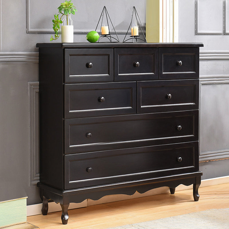 Mid-Century Modern Wood Accent Chest with Drawers Side Cabinet