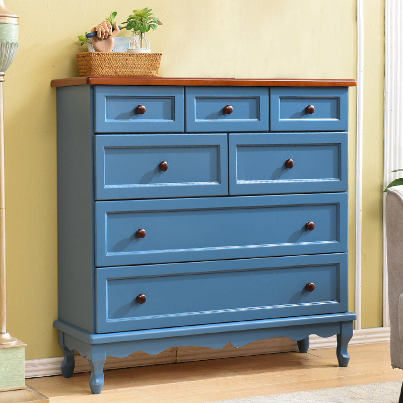 Mid-Century Modern Wood Accent Chest with Drawers Side Cabinet