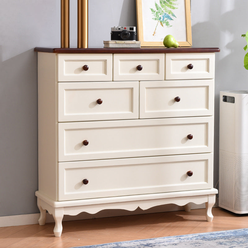 Mid-Century Modern Wood Accent Chest with Drawers Side Cabinet