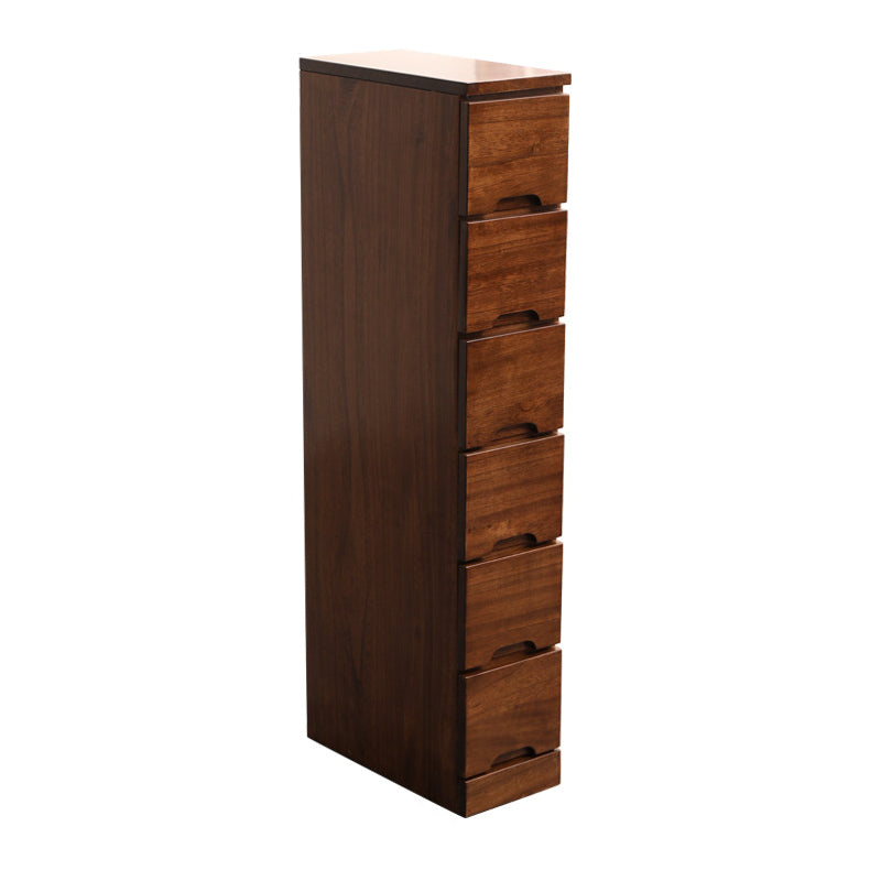 44" Tall Wooden 6-Drawer Accent Chest Square Top without Handle Cabinet