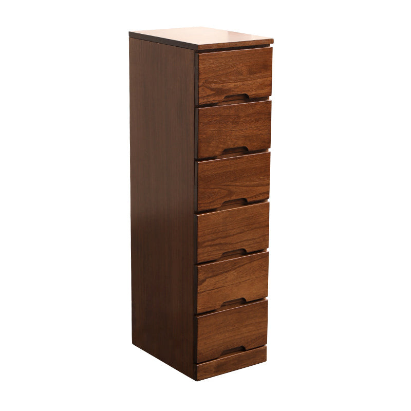 44" Tall Wooden 6-Drawer Accent Chest Square Top without Handle Cabinet