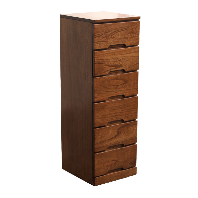 44" Tall Wooden 6-Drawer Accent Chest Square Top without Handle Cabinet