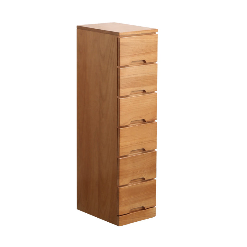 44" Tall Wooden 6-Drawer Accent Chest Square Top without Handle Cabinet