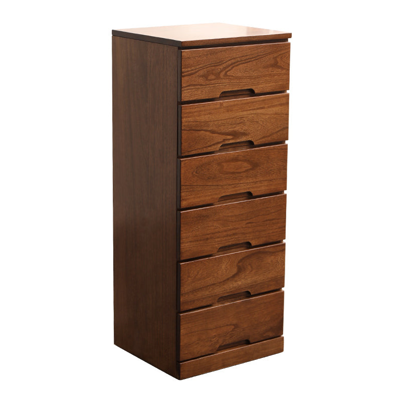 44" Tall Wooden 6-Drawer Accent Chest Square Top without Handle Cabinet