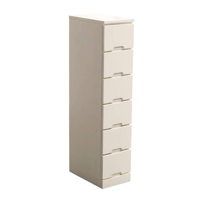 44" Tall Wooden 6-Drawer Accent Chest Square Top without Handle Cabinet