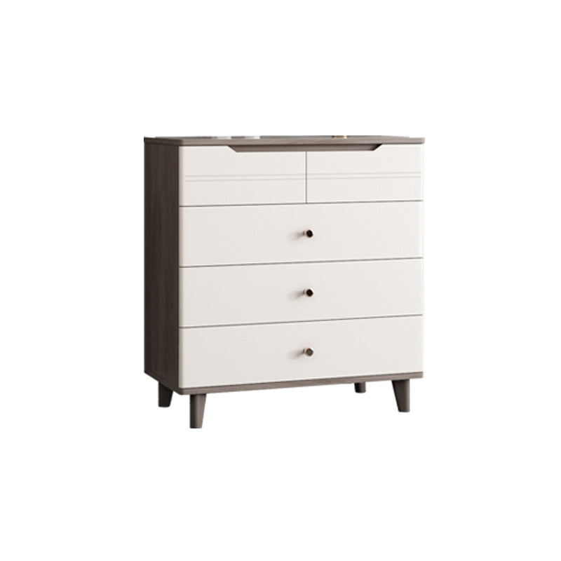 Wooden Storage Drawer Accent Chest White and Blue Cabinet with Drawers