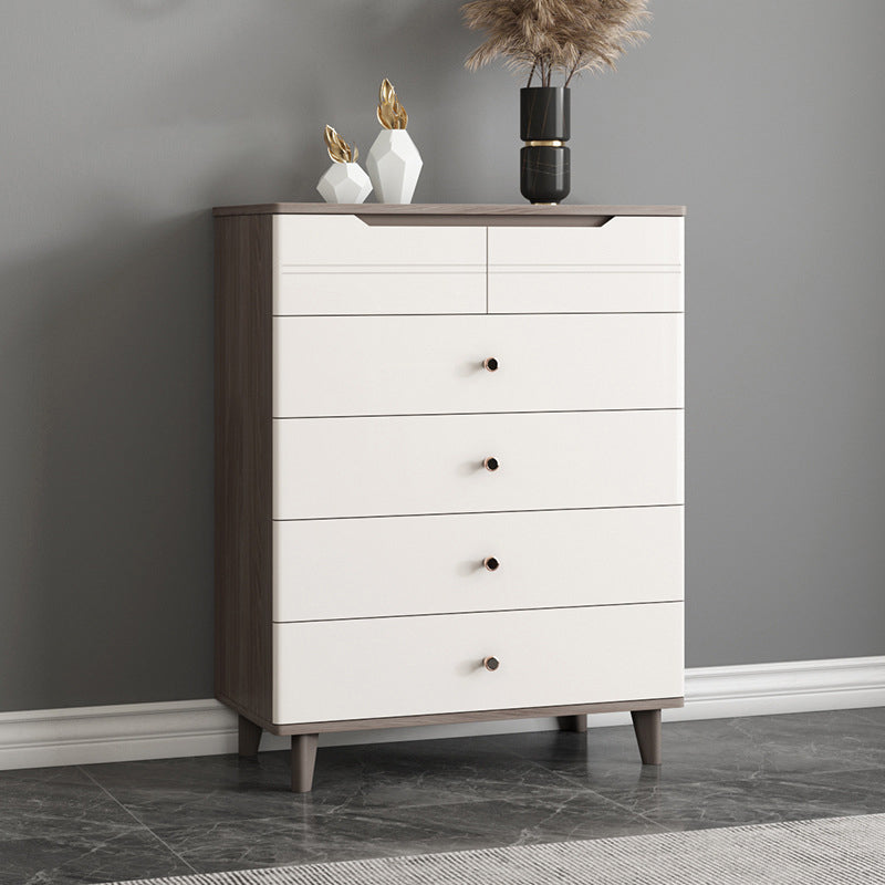 Wooden Storage Drawer Accent Chest White and Blue Cabinet with Drawers