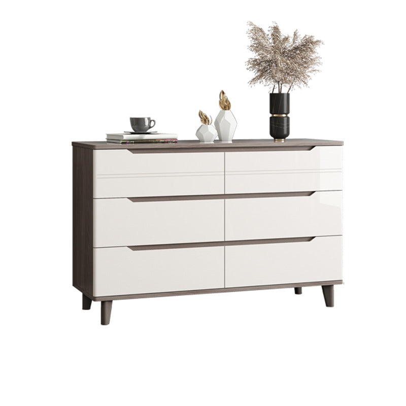 Wooden Storage Drawer Accent Chest White and Blue Cabinet with Drawers