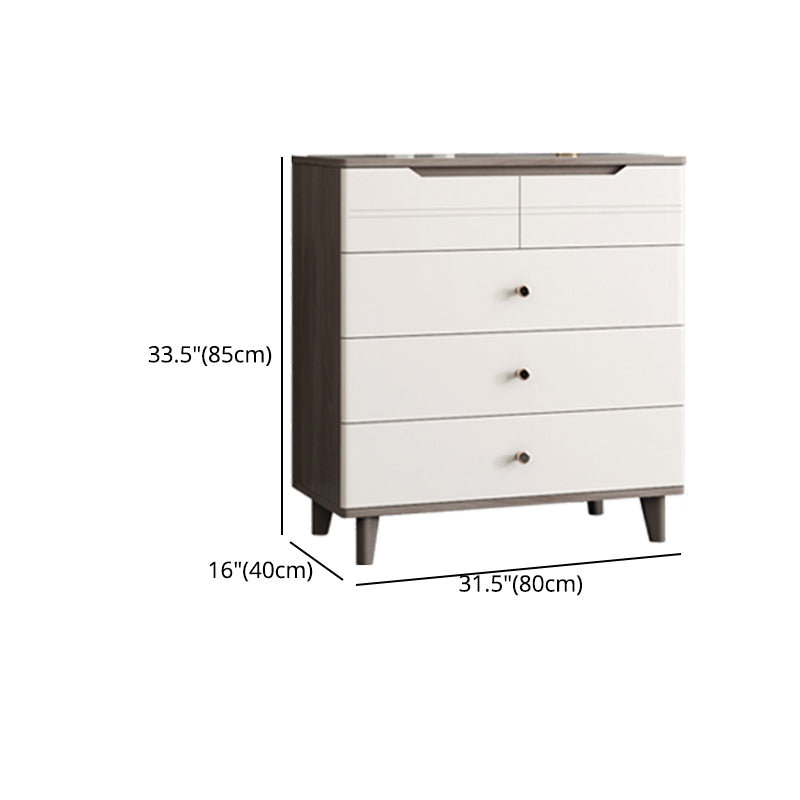 Wooden Storage Drawer Accent Chest White and Blue Cabinet with Drawers