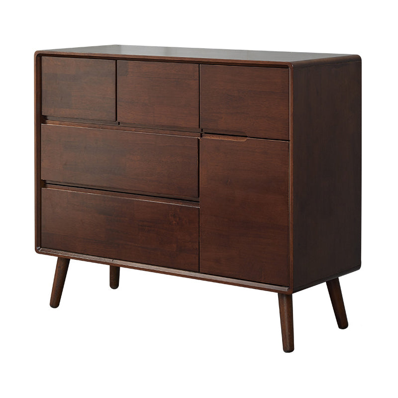 13.77" Wide /15.35" Wide Accent Cabinet Solid Wood 3/4/5  Drawers Cabinet in Brown