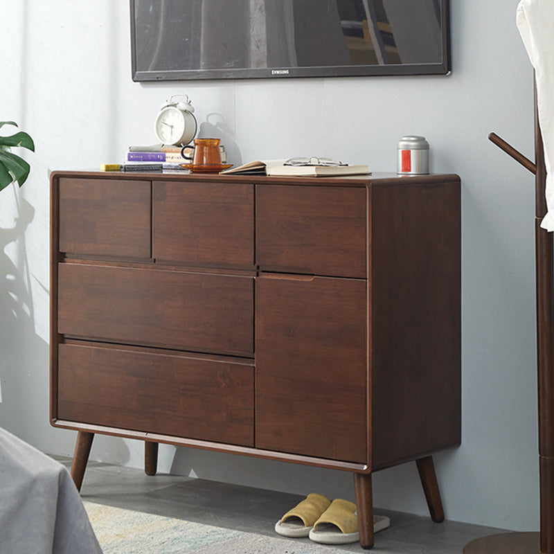 13.77" Wide /15.35" Wide Accent Cabinet Solid Wood 3/4/5  Drawers Cabinet in Brown