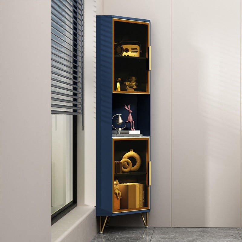 15.74" Wide Wood Corner Accent Cabinet with 2 Door Contemporary Side Cabinet