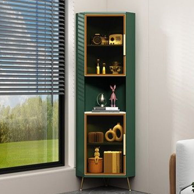15.74" Wide Wood Corner Accent Cabinet with 2 Door Contemporary Side Cabinet