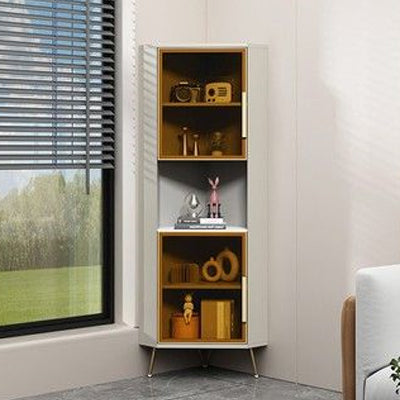 15.74" Wide Wood Corner Accent Cabinet with 2 Door Contemporary Side Cabinet