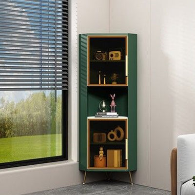 15.74" Wide Wood Corner Accent Cabinet with 2 Door Contemporary Side Cabinet