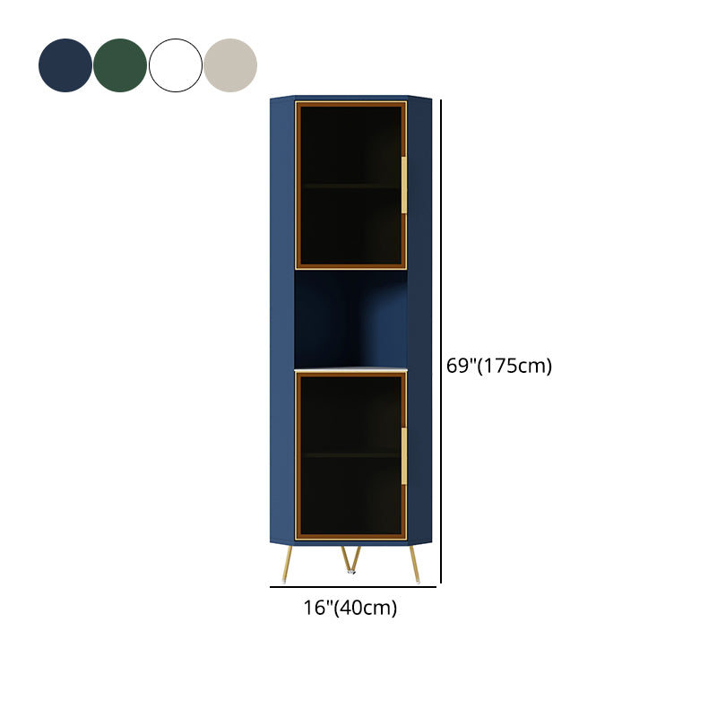 15.74" Wide Wood Corner Accent Cabinet with 2 Door Contemporary Side Cabinet