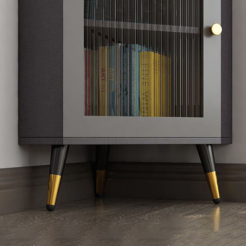 Corner Wood Accent Cabinet with 2 Door Contemporary Side Cabinet