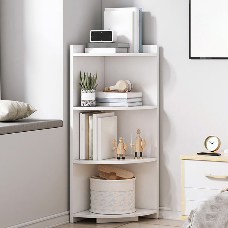 Corner Wood Accent Chest with Shelves Contemporary Side Cabinet