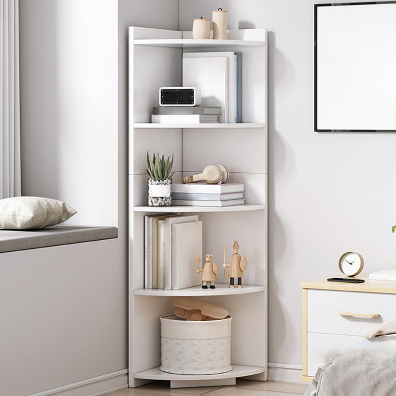 Corner Wood Accent Chest with Shelves Contemporary Side Cabinet