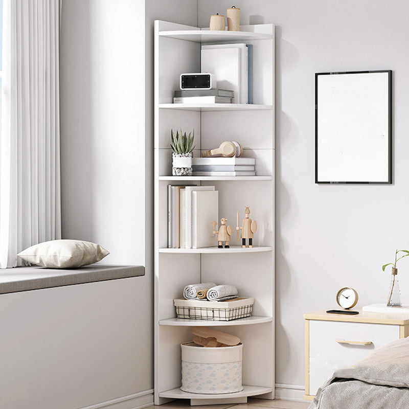 Corner Wood Accent Chest with Shelves Contemporary Side Cabinet