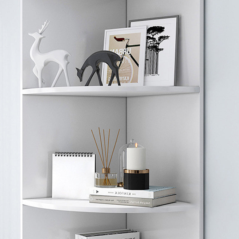Corner Wood Accent Chest with Shelves Contemporary Side Cabinet