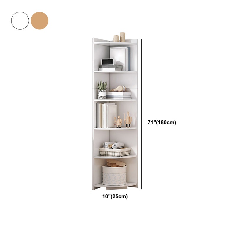 Corner Wood Accent Chest with Shelves Contemporary Side Cabinet