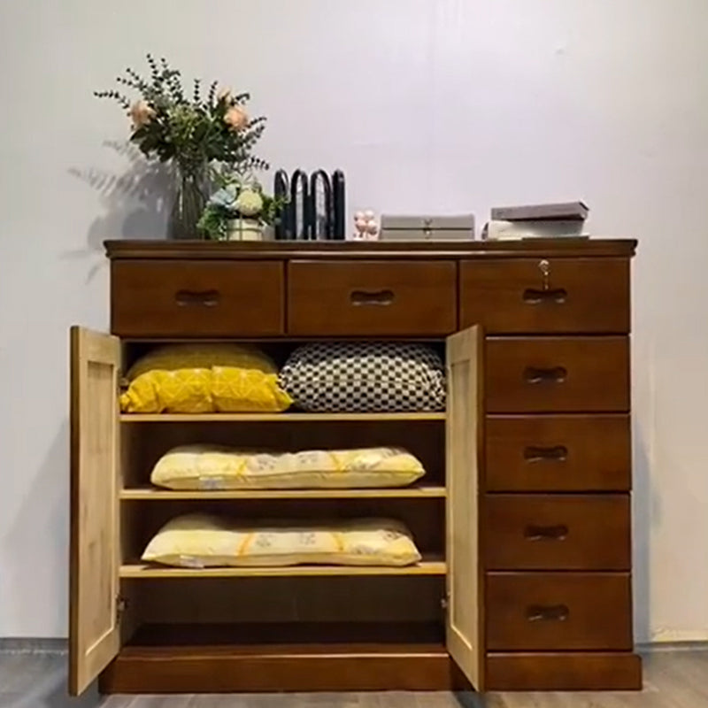 Mid-Century Modern Rectangle Accent Chests and Cabinets in Brown/white