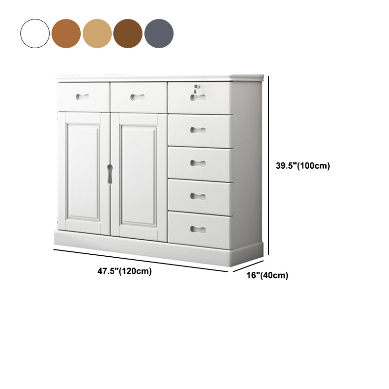 Mid-Century Modern Rectangle Accent Chests and Cabinets in Brown/white