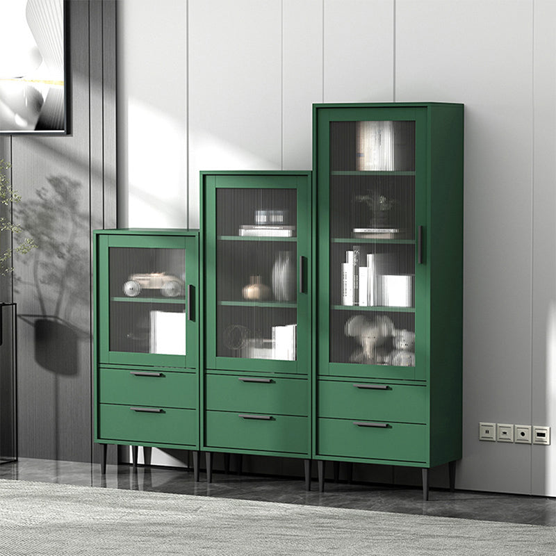 Contemporary Bar Pulls Accent Chest in White/ Blue/ Green with Steel Legs