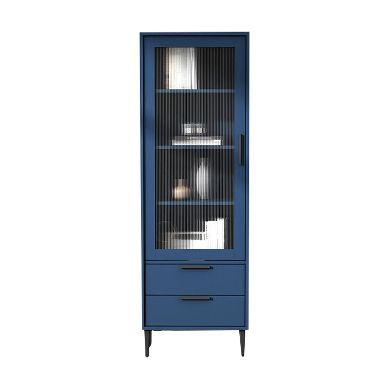 Contemporary Bar Pulls Accent Chest in White/ Blue/ Green with Steel Legs