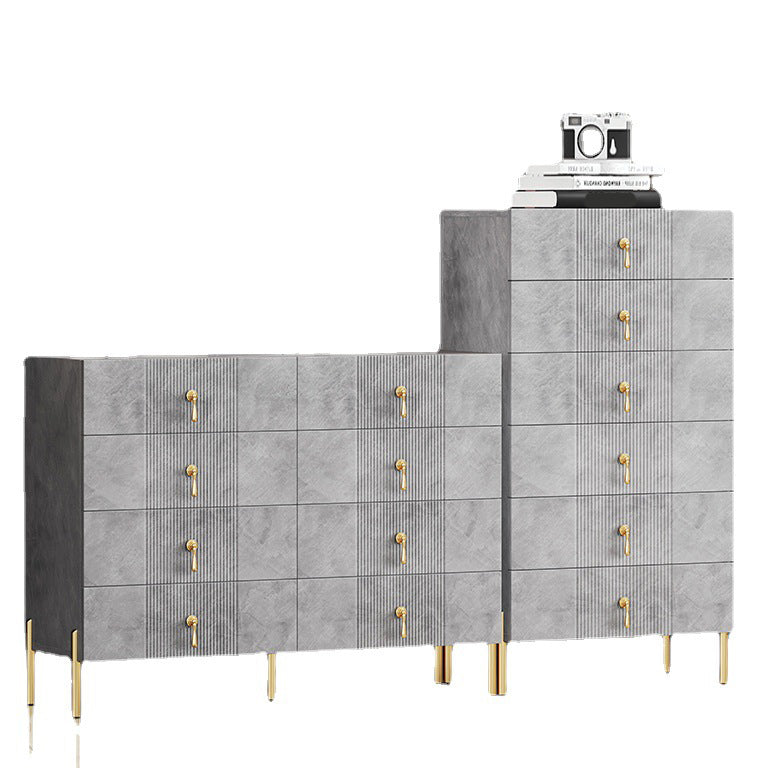 Modern Slate Storage Chest Vertical Dresser with Multi Drawers