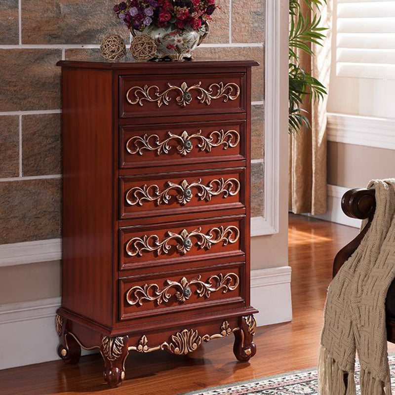 American Traditional Style Storage Chest Vertical Wood Dresser with Multi Drawers