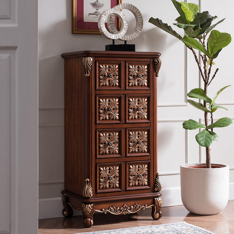 American Traditional Style Storage Chest Vertical Wood Dresser with Multi Drawers