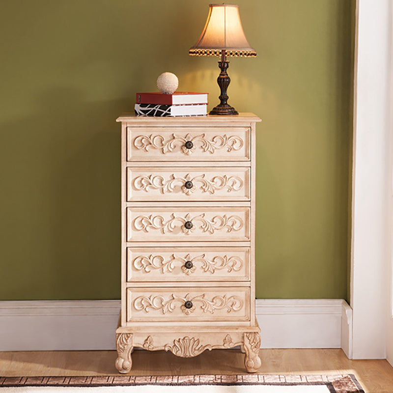 American Traditional Style Storage Chest Vertical Wood Dresser with Multi Drawers