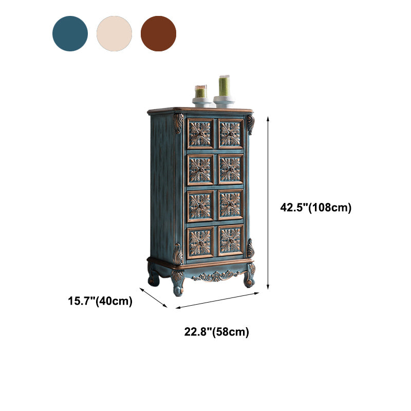 American Traditional Style Storage Chest Vertical Wood Dresser with Multi Drawers