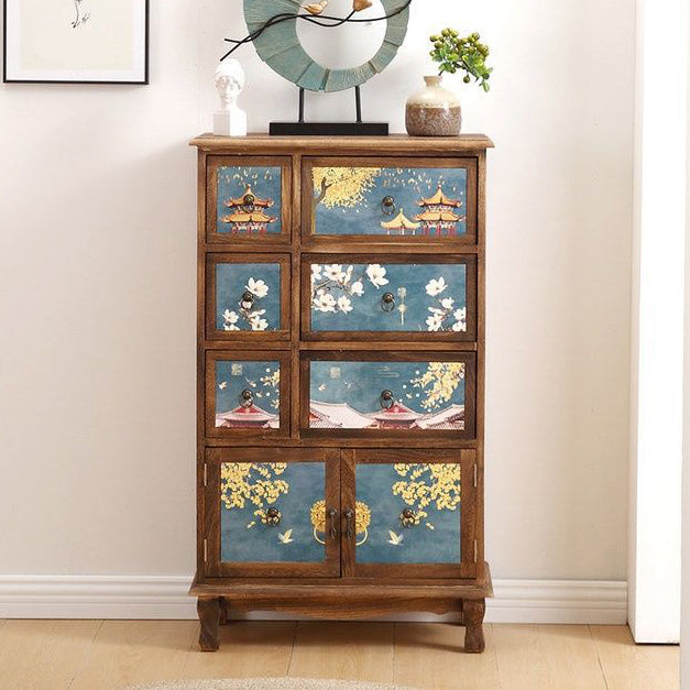 Traditional Style Storage Chest Vertical Wood Dresser with Drawers