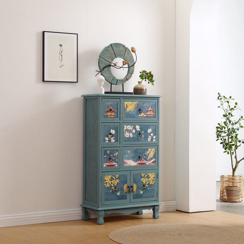 Traditional Style Storage Chest Vertical Wood Dresser with Drawers
