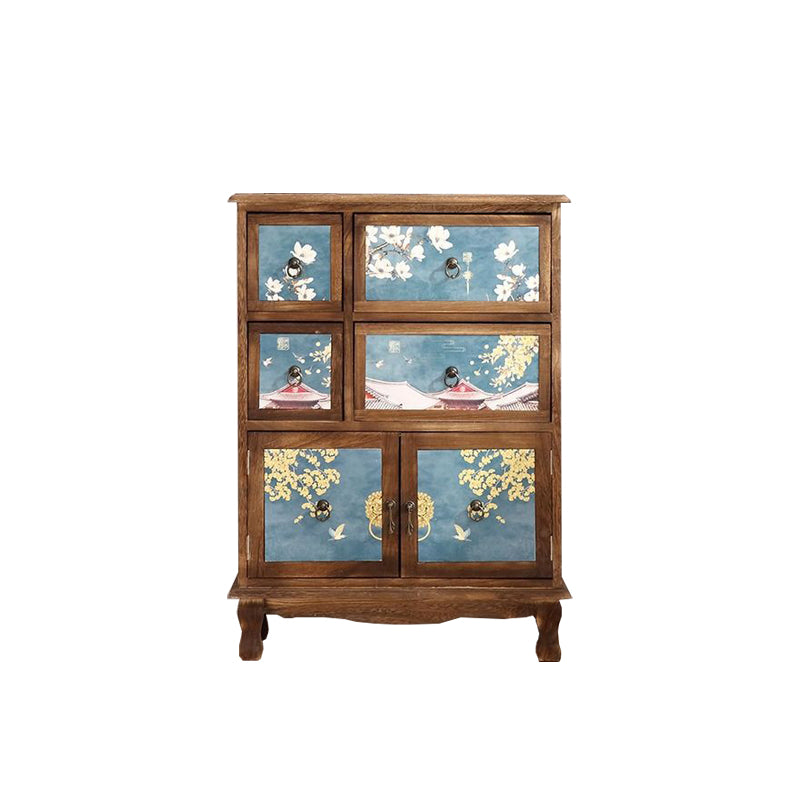 Traditional Style Storage Chest Vertical Wood Dresser with Drawers