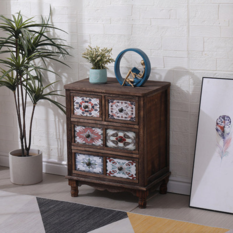 Traditional Style Solid Wood Storage Chest Vertical Dresser with Drawers