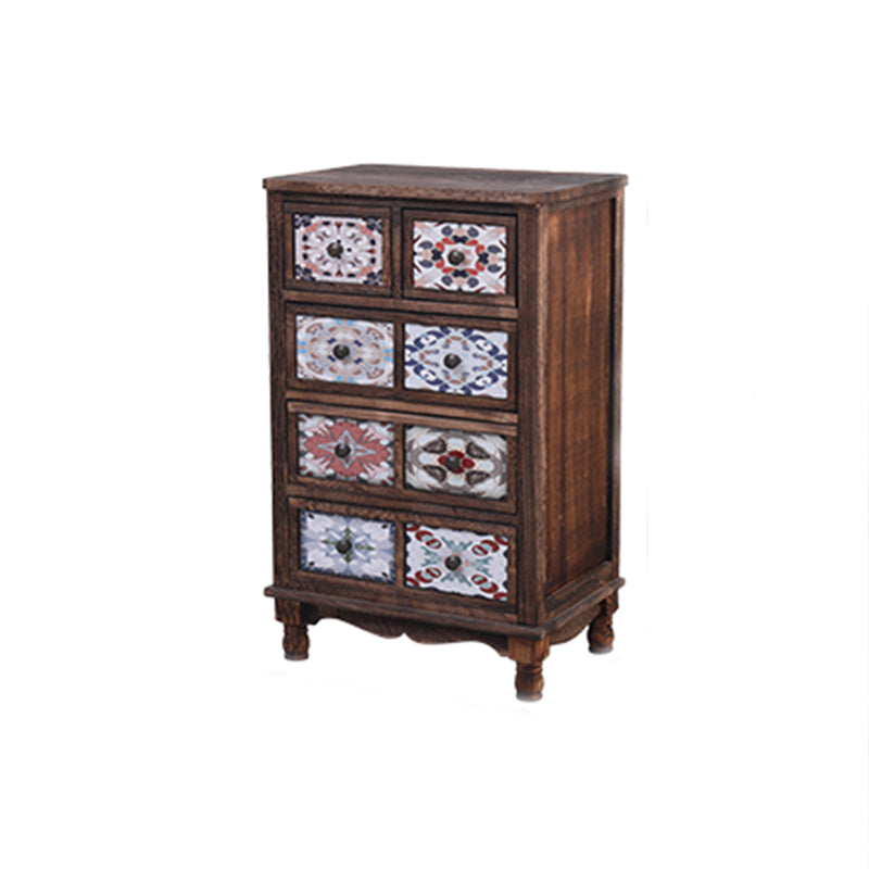 Traditional Style Solid Wood Storage Chest Vertical Dresser with Drawers