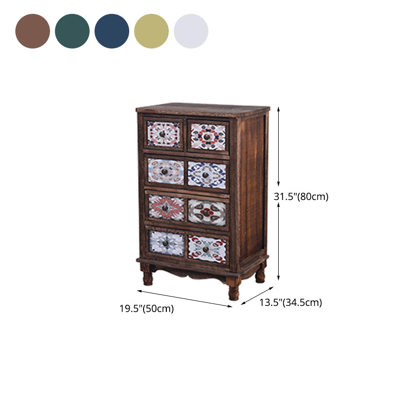 Traditional Style Solid Wood Storage Chest Vertical Dresser with Drawers