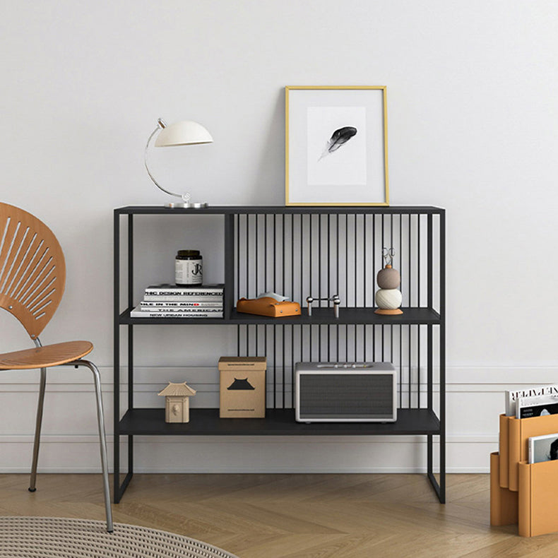 Contemporary Style Metal Bookshelf Open Back Bookcase for Home Office Use