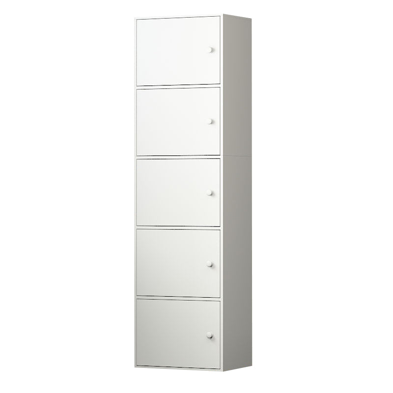 Modern Engineer Wood Bookshelf Closed Back Bookcase with Door for Home Office