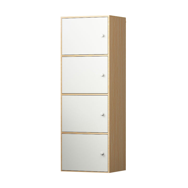 Modern Engineer Wood Bookshelf Closed Back Bookcase with Door for Home Office