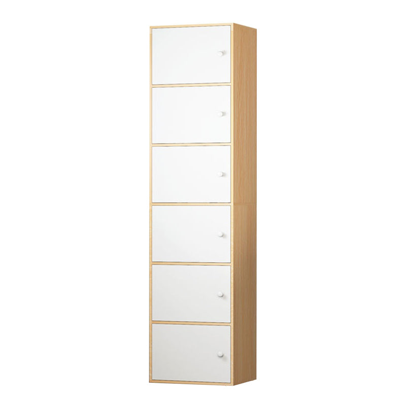 Modern Engineer Wood Bookshelf Closed Back Bookcase with Door for Home Office