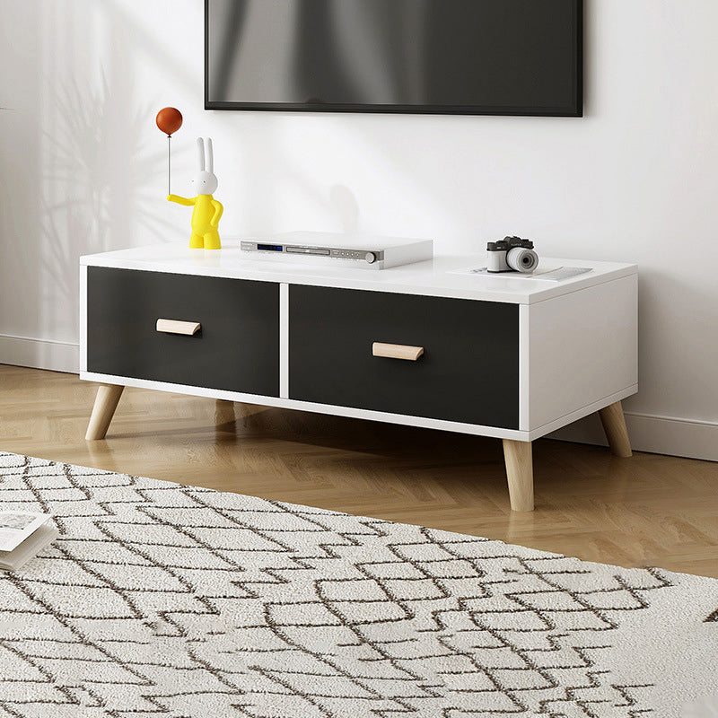 Engineered Wood TV Media Console with Drawers Scandinavian TV Stand