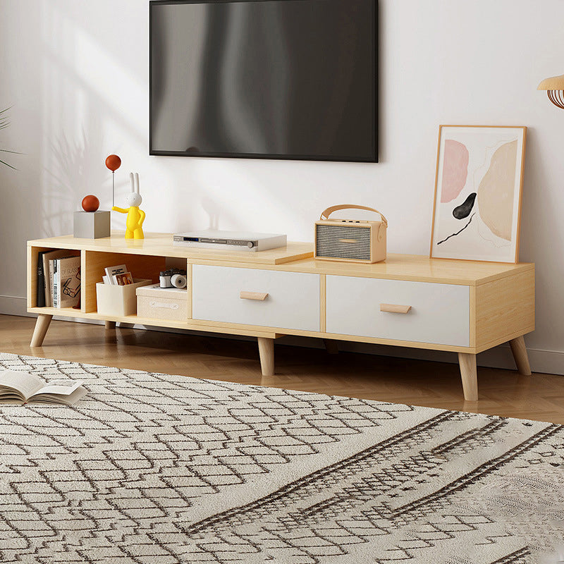 Engineered Wood TV Media Console with Drawers Scandinavian TV Stand