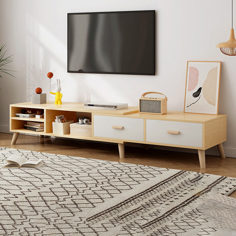 Engineered Wood TV Media Console with Drawers Scandinavian TV Stand