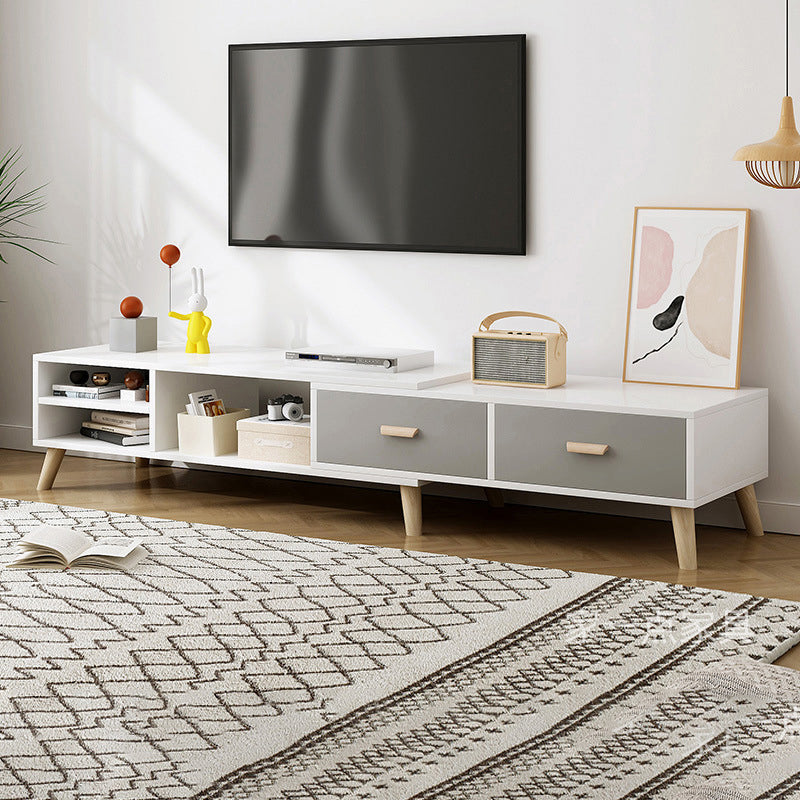 Engineered Wood TV Media Console with Drawers Scandinavian TV Stand